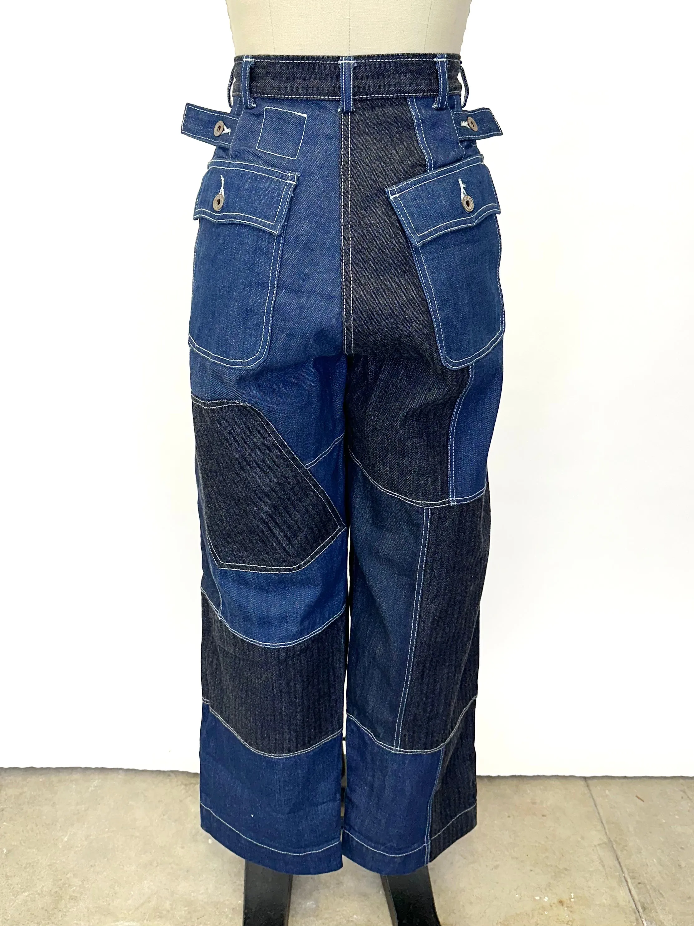 Patchwork Freedom Flight Denim Trousers