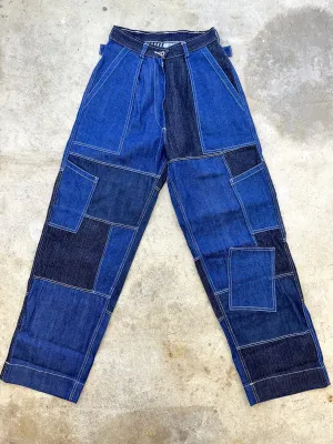 Patchwork Freedom Flight Denim Trousers