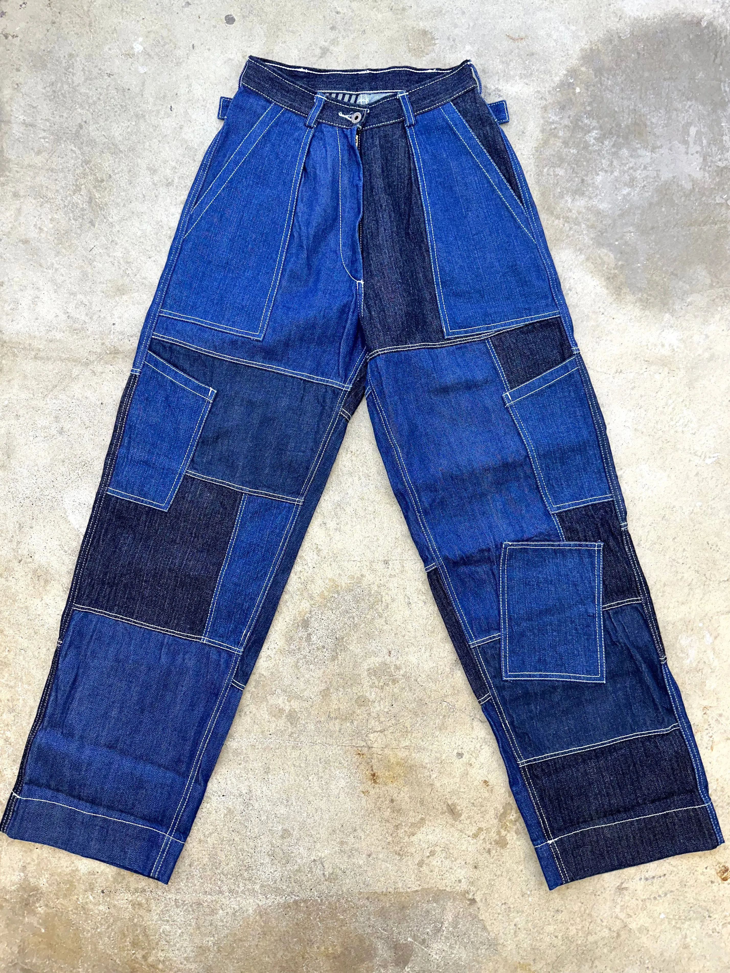 Patchwork Freedom Flight Denim Trousers