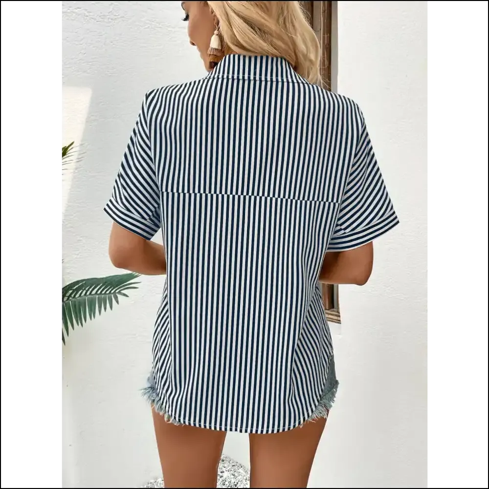 Perfee Chic Lapel Collar Blouse