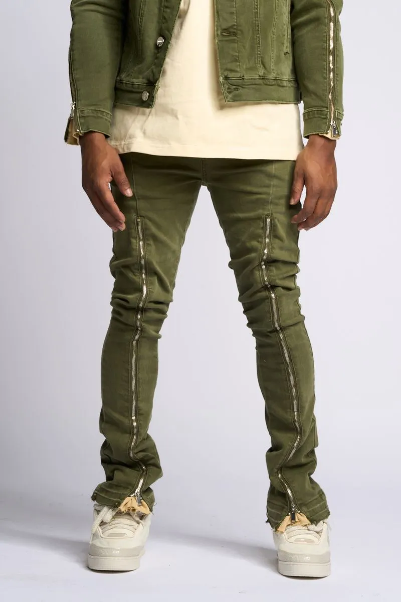 PHEELINGS WITHDRAWN STACKED DENIM (OLIVE)