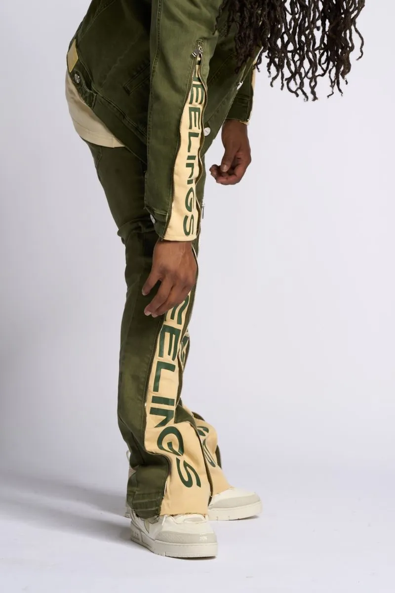 PHEELINGS WITHDRAWN STACKED DENIM (OLIVE)