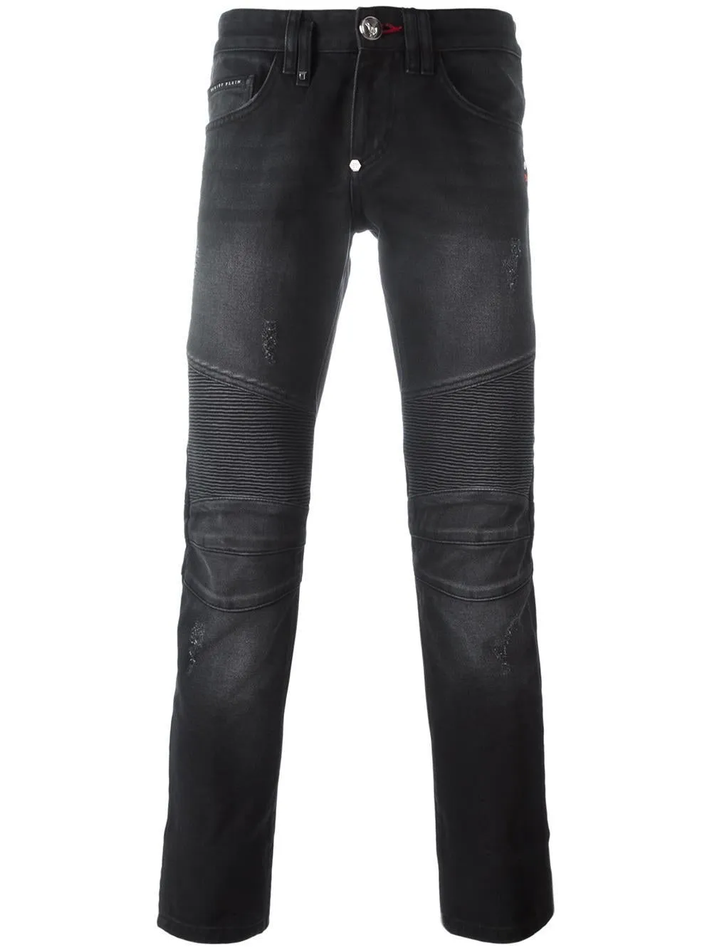 Philipp Plein Men's Black Wash Raiatea Biker Straight Cut Jeans Sz 36 $1,240 NEW