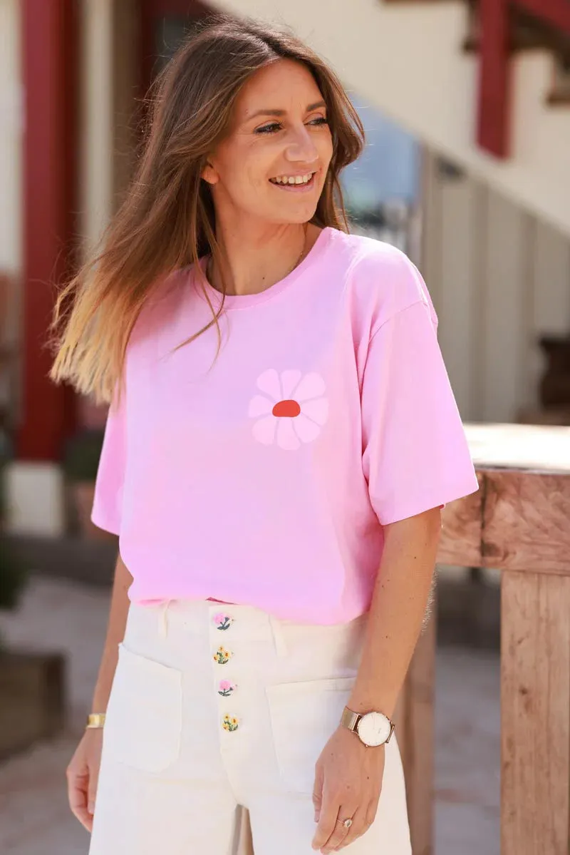 Pink Hibiscus Surf Style Tee
