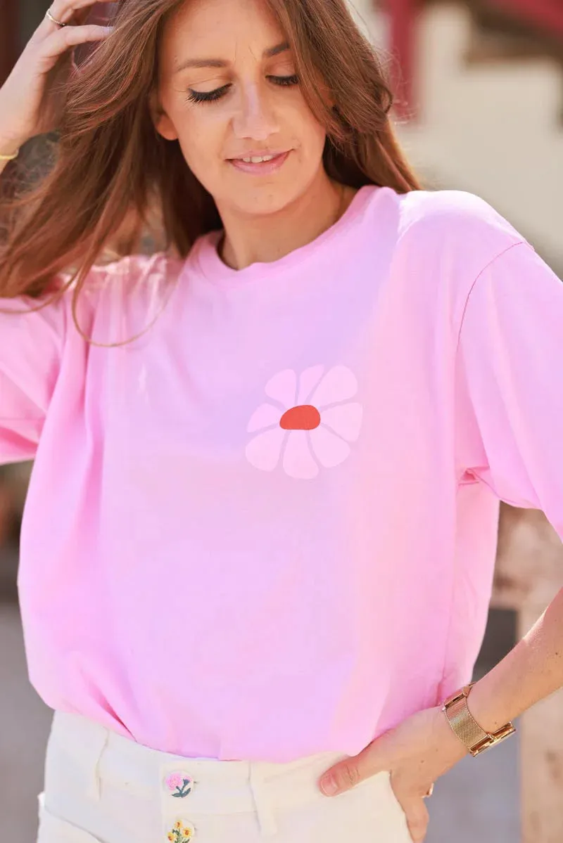 Pink Hibiscus Surf Style Tee