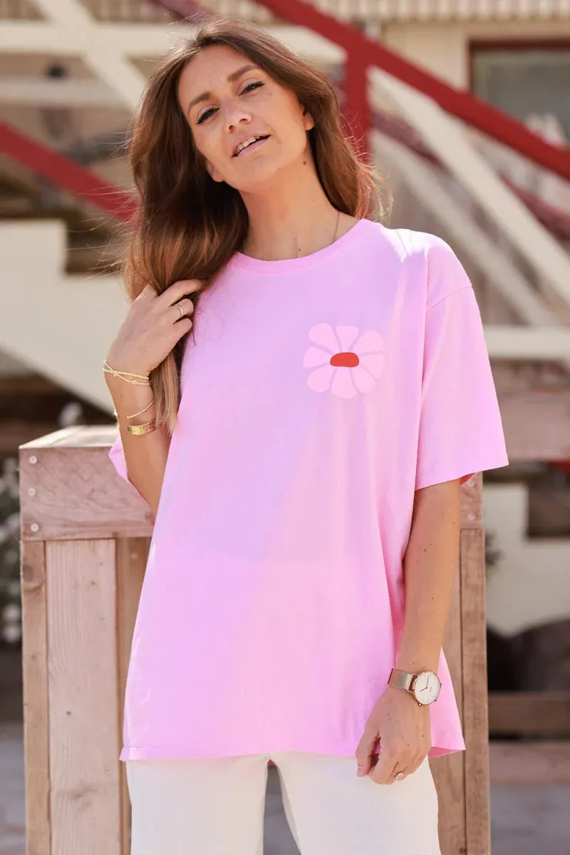 Pink Hibiscus Surf Style Tee