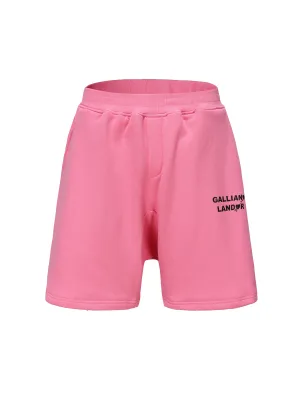 Pink Love Arrow Black Logo Foil Print Shorts