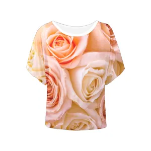 Pinky Roses Bat Wing Sleeve Top up to 4 XL (FWS)