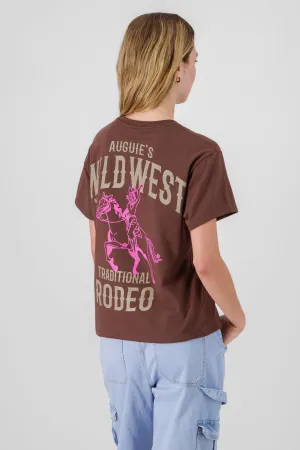 Playera oversized estampado vaquero