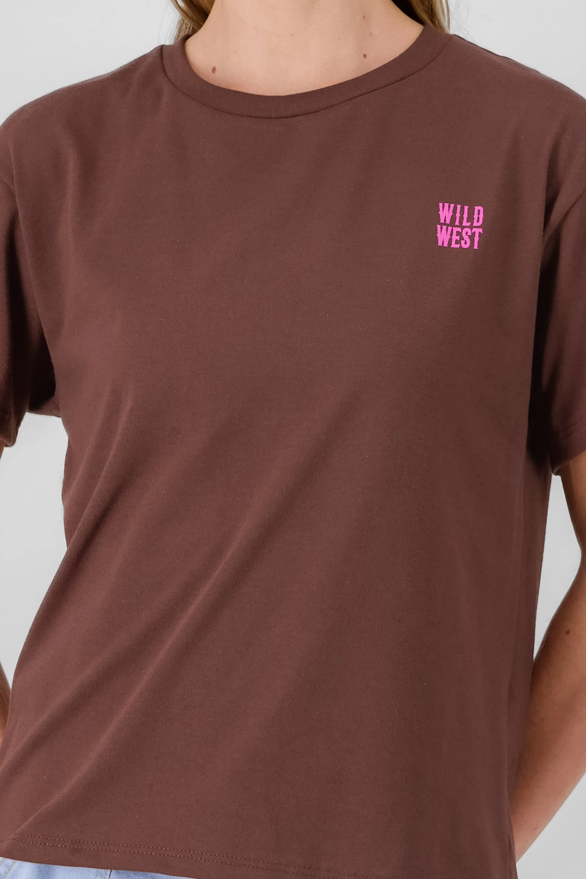 Playera oversized estampado vaquero