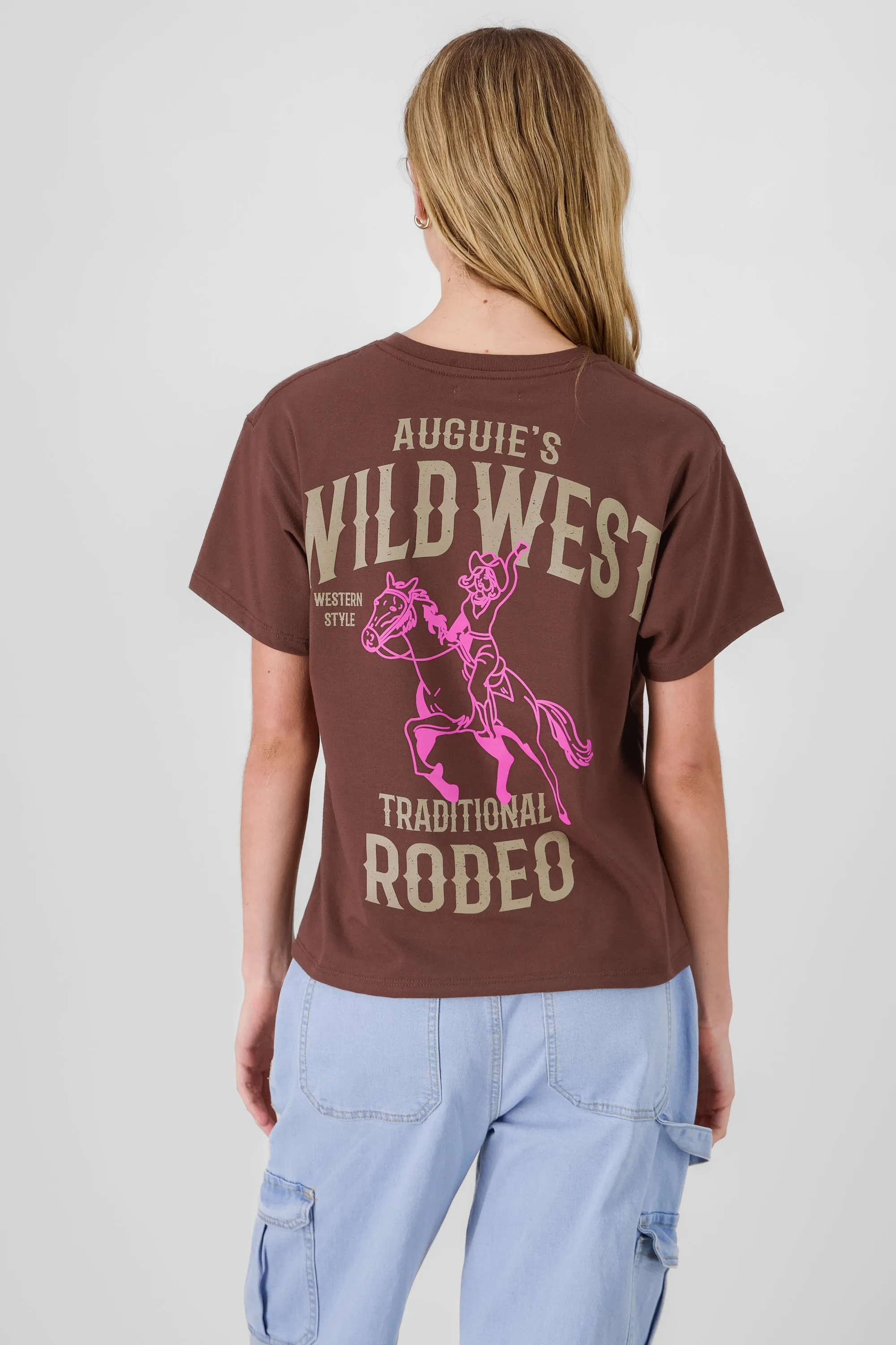 Playera oversized estampado vaquero