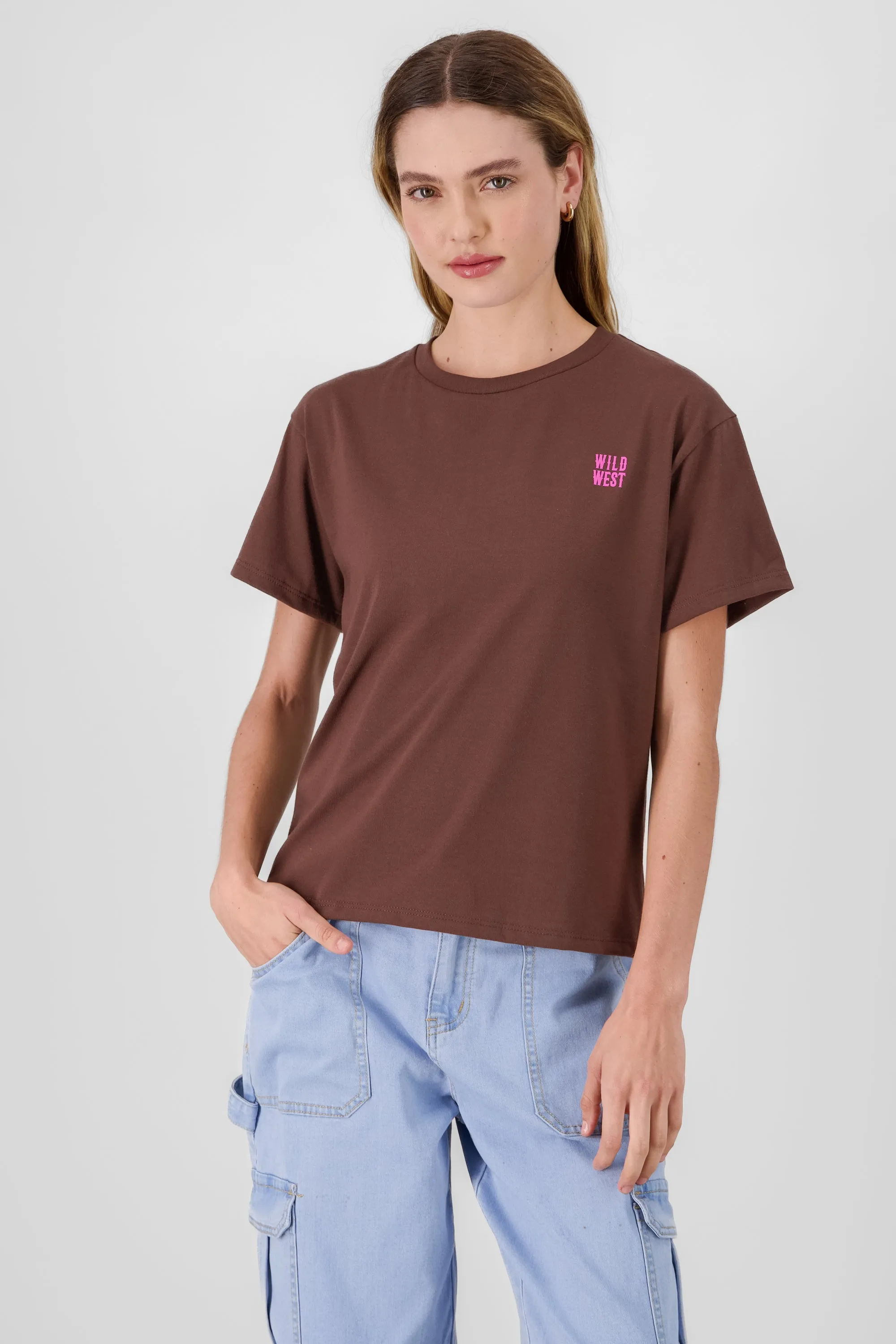 Playera oversized estampado vaquero