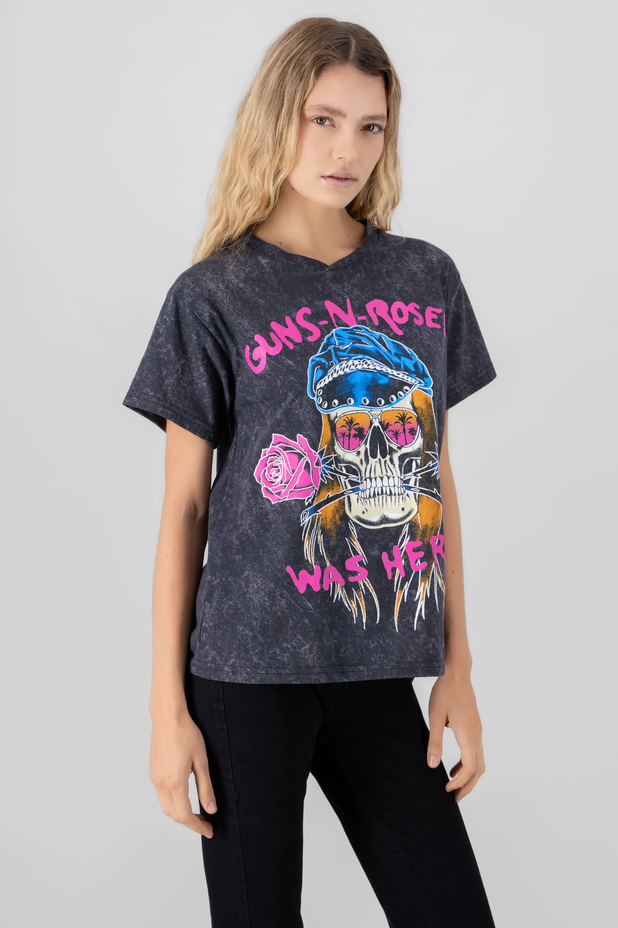 Playera oversized Gun's acid