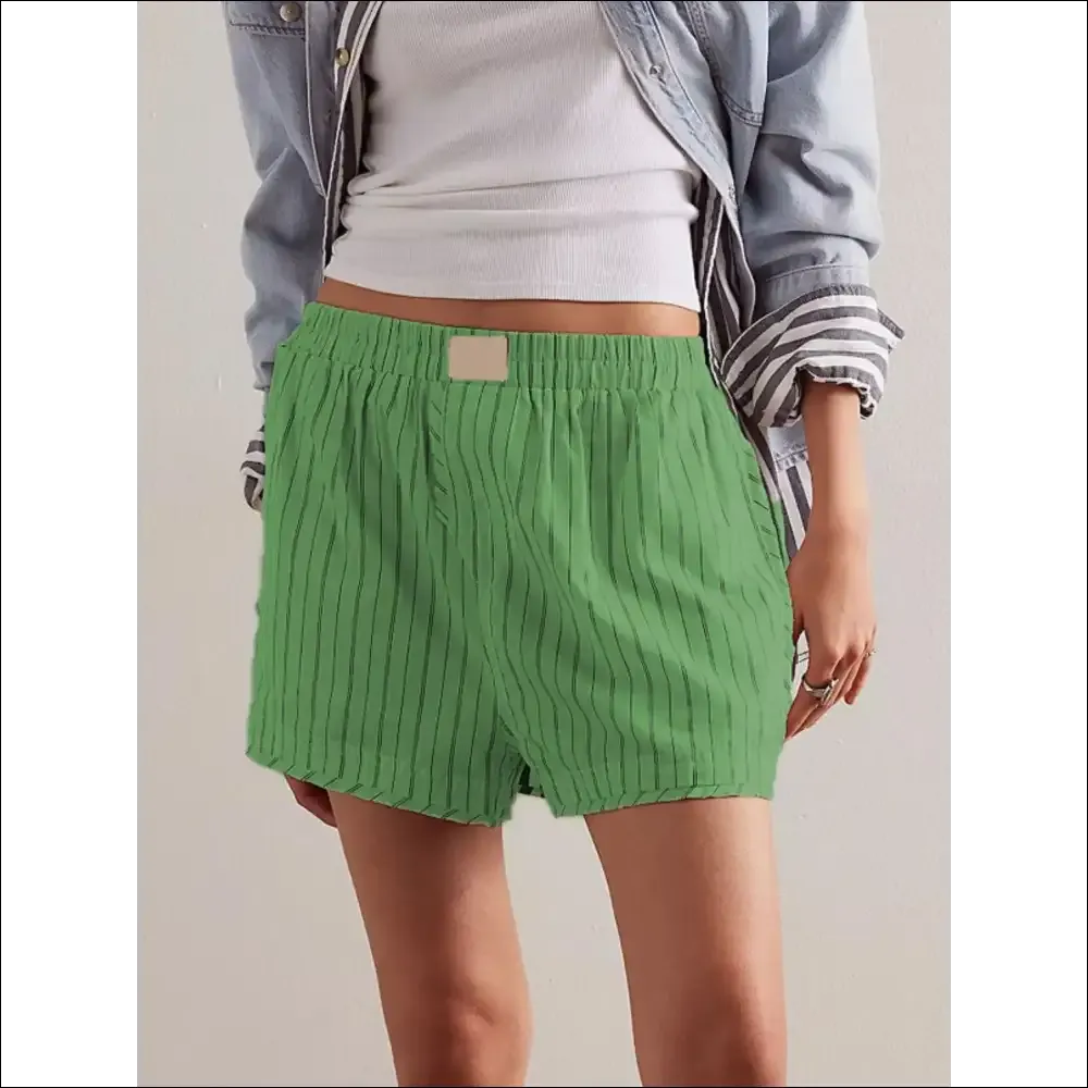 Playful Striped Elastic Waist Shorts
