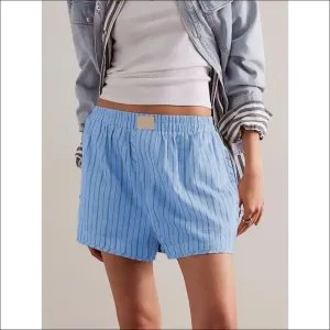Playful Striped Elastic Waist Shorts