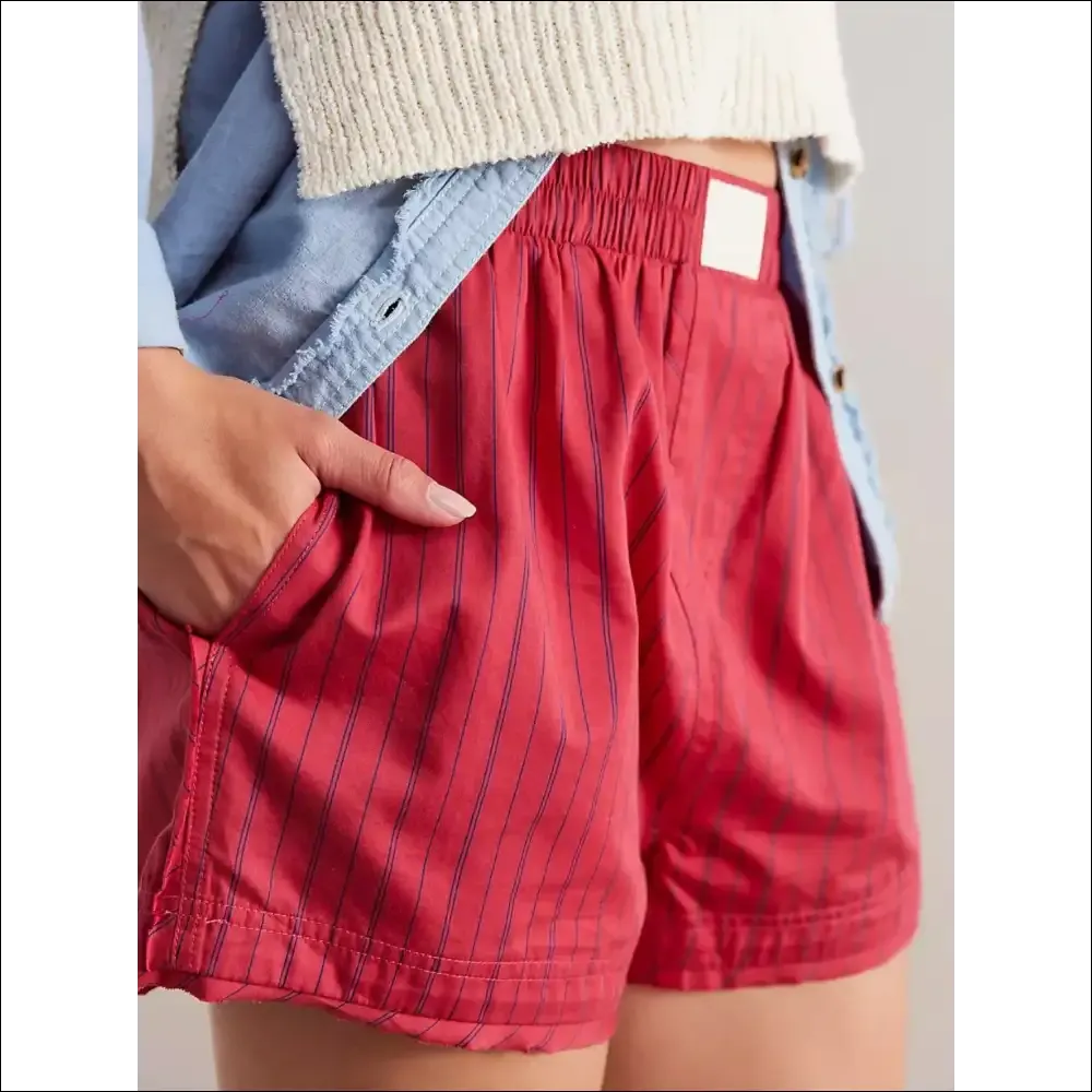 Playful Striped Elastic Waist Shorts