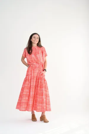 Poet Top in Painted Check Jam