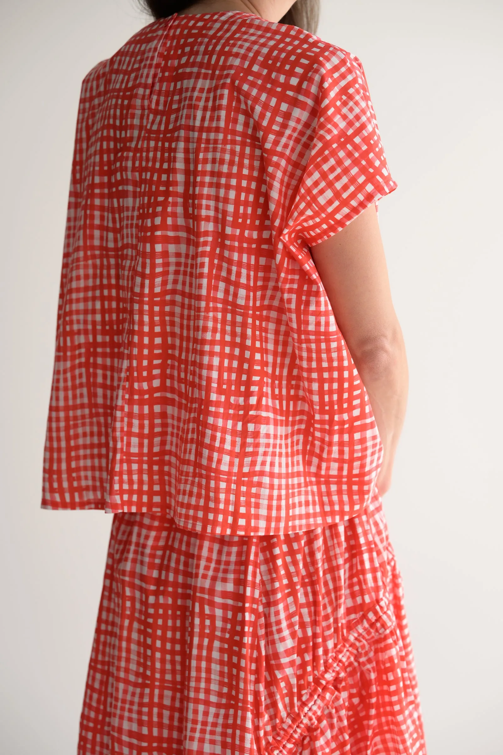 Poet Top in Painted Check Jam