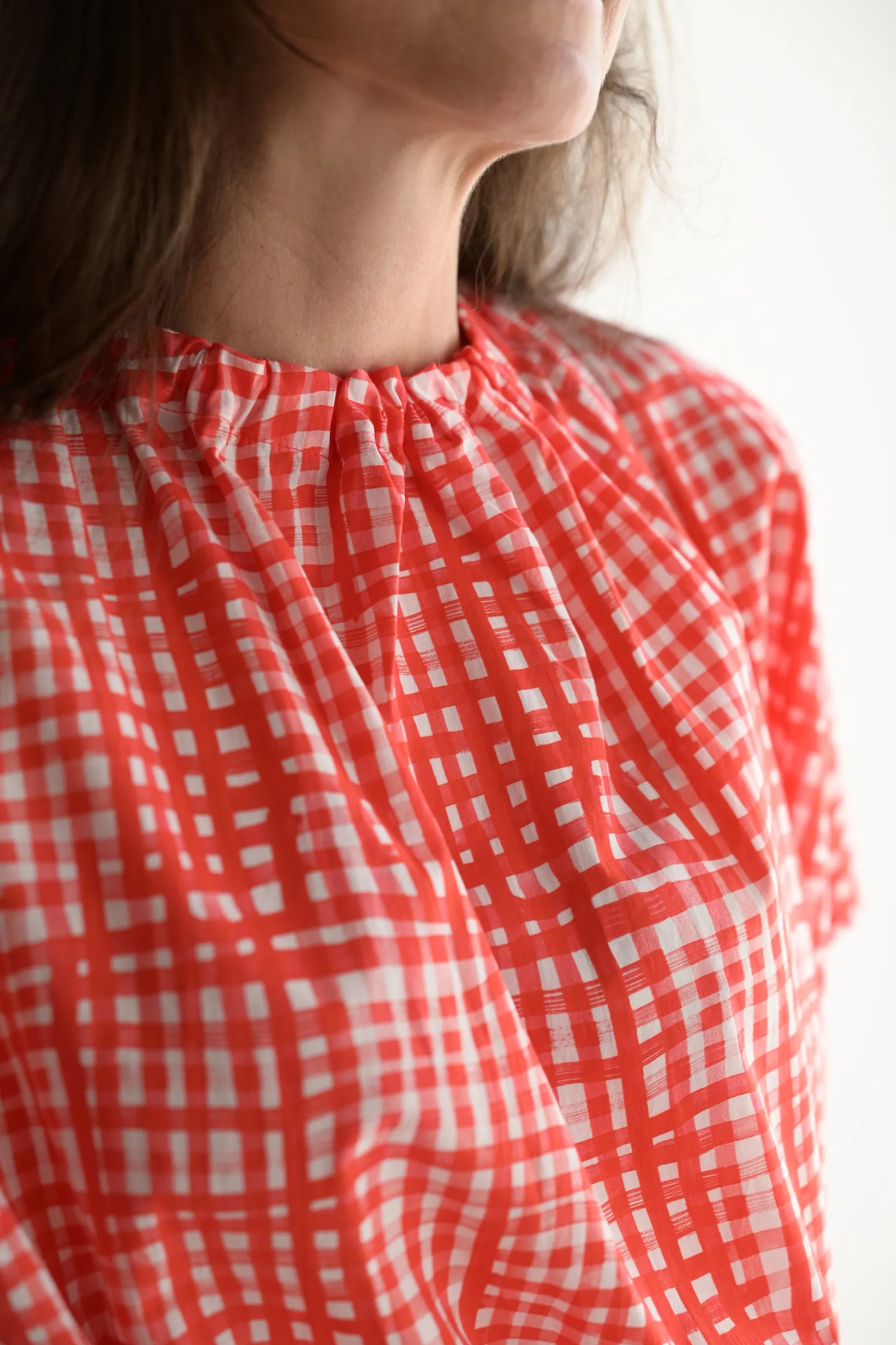 Poet Top in Painted Check Jam