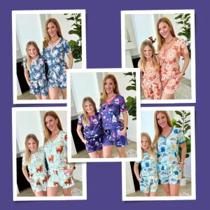 PREORDER: Matching Short Pajamas in Assorted Prints