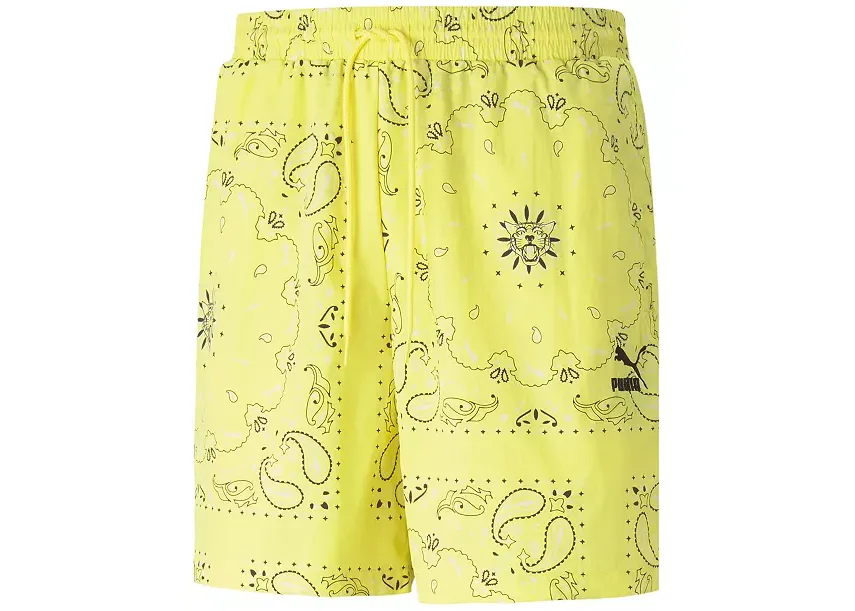 Puma OffBeat Paisley Print Shorts “Yellow”