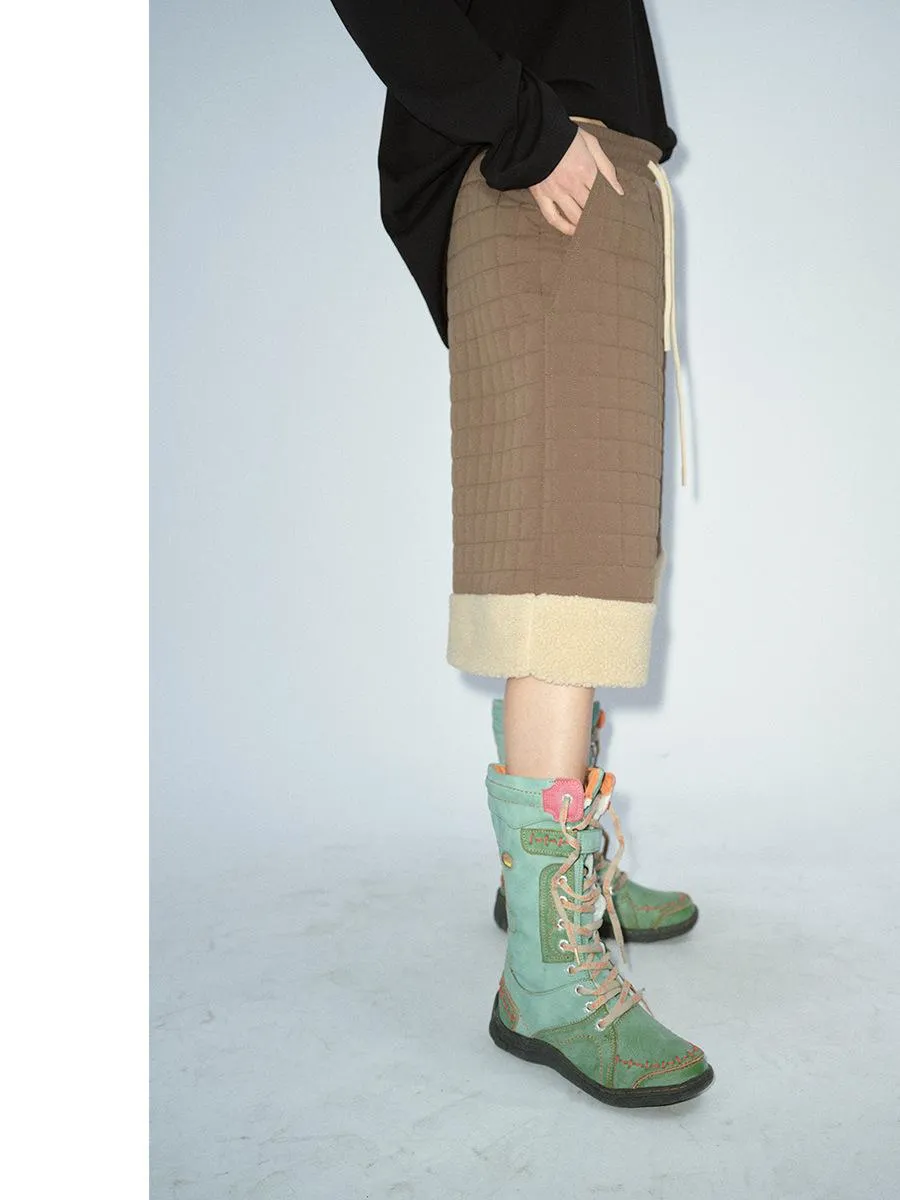 Quilted Knee-Length Shorts
