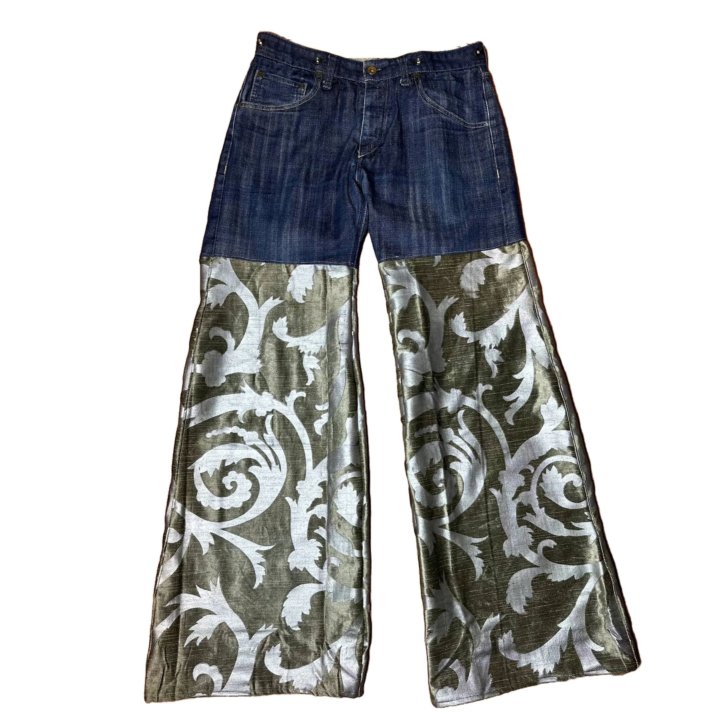 Rag & Bones Denim Jeans Upcycled with Curtains
