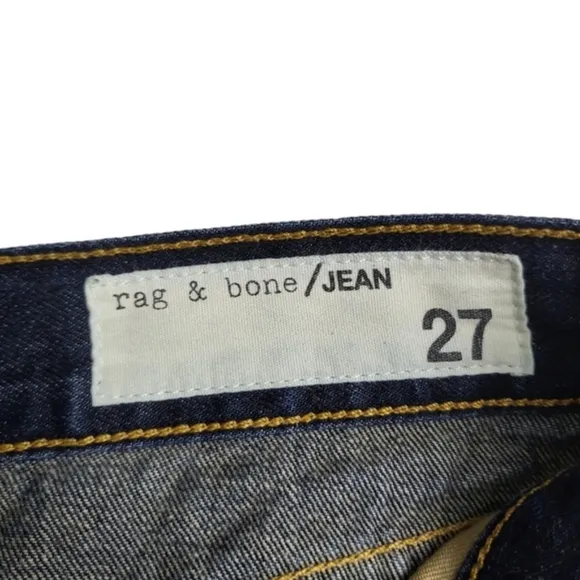 Rag &amp; Bone Jean Shorts Cut Off Short in Doris Distressed Cotton Dark Wash sz 27