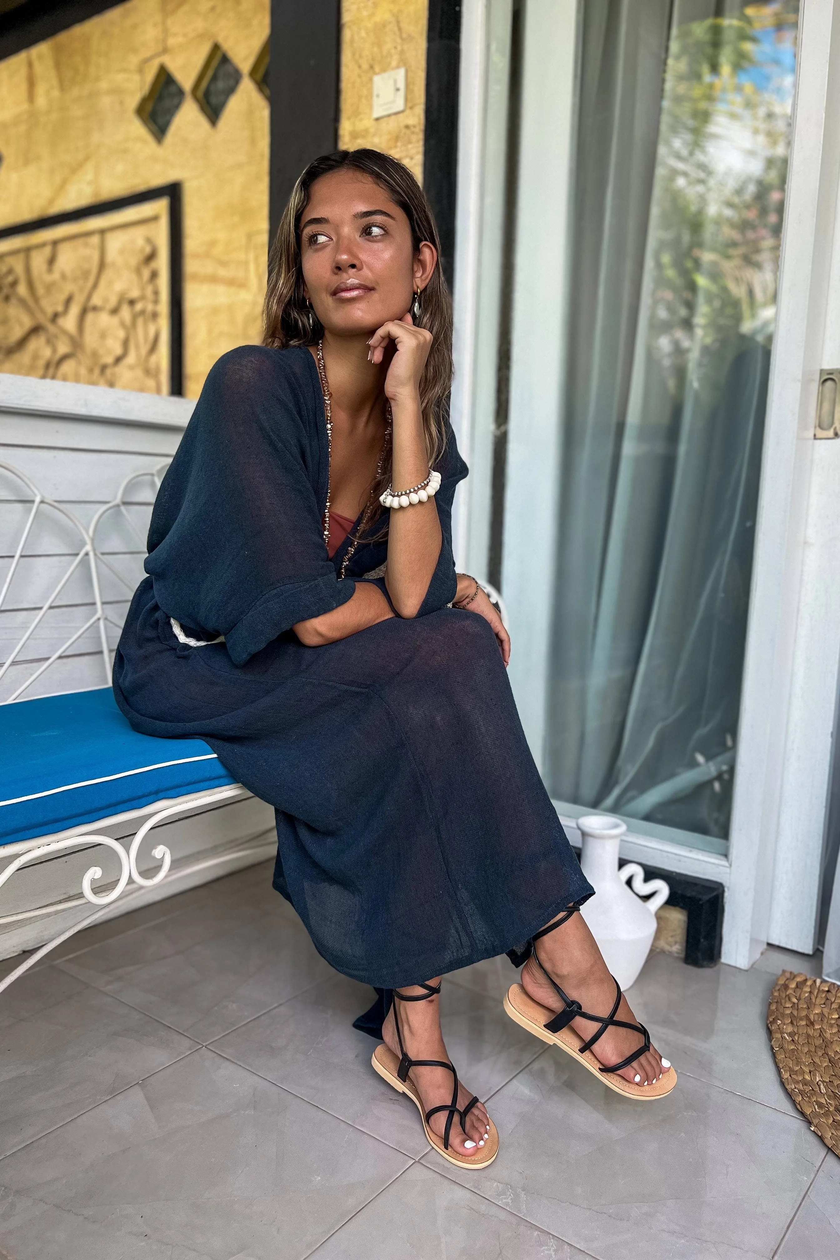 Ramie Plant and Cotton Cardigan/Kimono