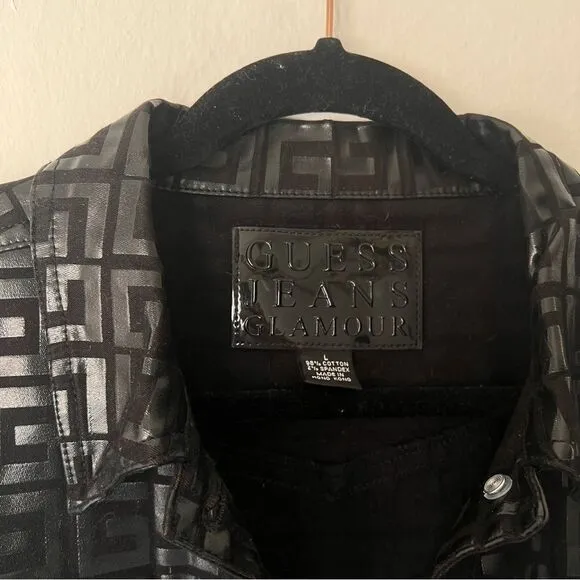 *RARE Vintage* Guess Jeans Black Jean Jacket, size: large