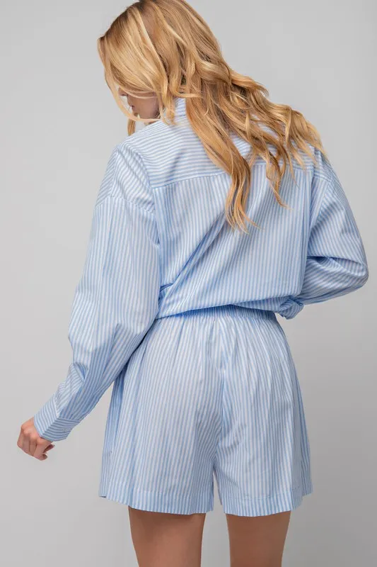 Real Babe Curvy Striped Cotton Voile Shorts