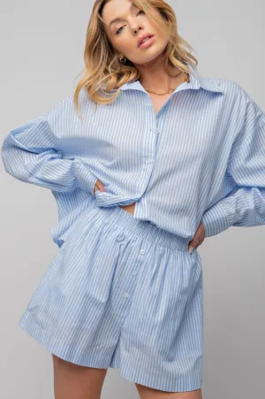 Real Babe Curvy Striped Cotton Voile Shorts