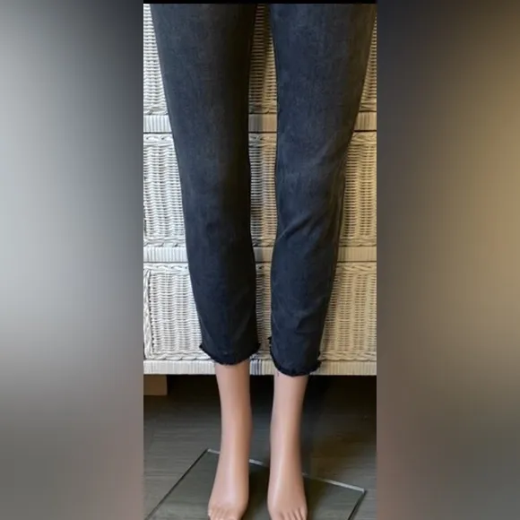 Redone Cotton blend stretchy skinny jeans faded Dusty Charcoal Black size 25