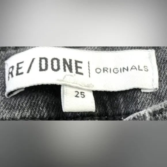 Redone Cotton blend stretchy skinny jeans faded Dusty Charcoal Black size 25