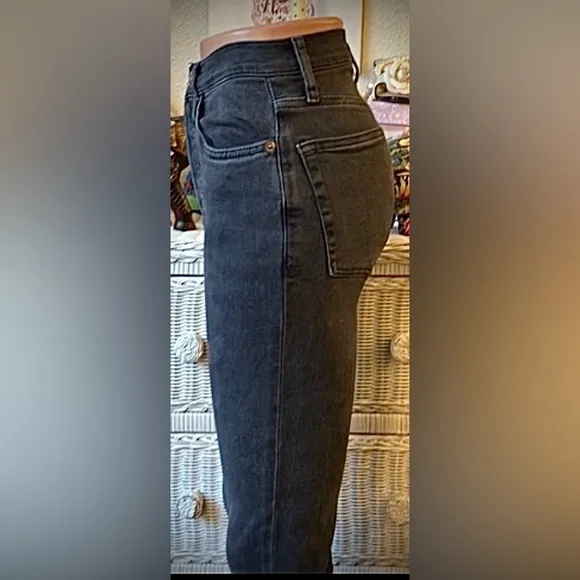 Redone Cotton blend stretchy skinny jeans faded Dusty Charcoal Black size 25