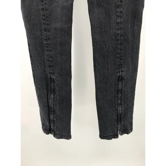 Reformation Jeans Erie Wash High Rise Straight Jeans Size 25 Back Seam Ankle Zip