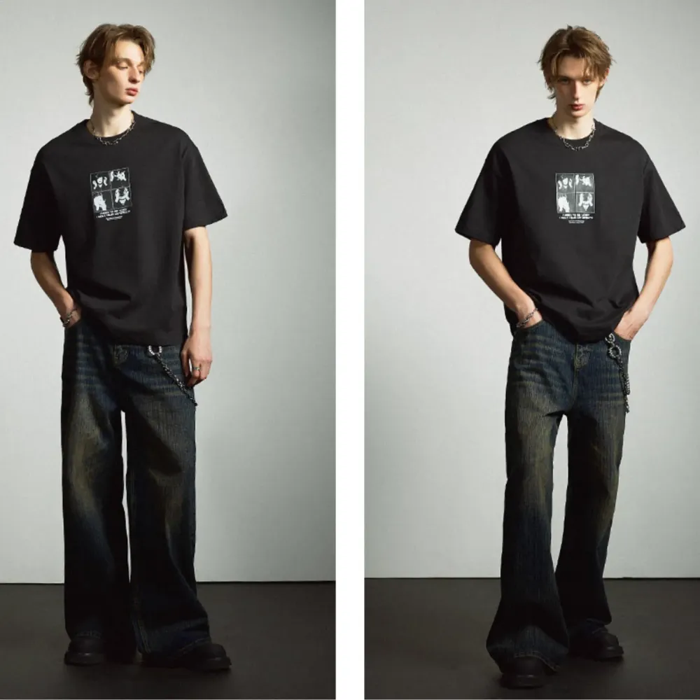 Retro Heavy Industry Slub Pattern Washed Jeans