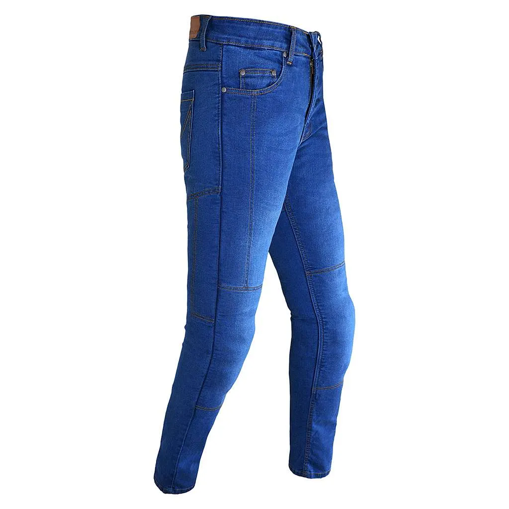 RIDERACT® Men's Motorcycle Jeans Reinforced with Aramid Fiber Riding Jeans Blue