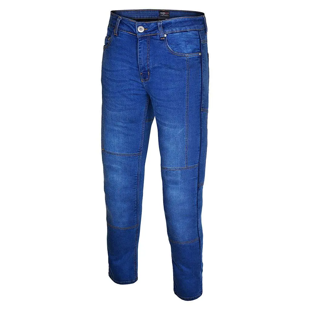 RIDERACT® Men's Motorcycle Jeans Reinforced with Aramid Fiber Riding Jeans Blue