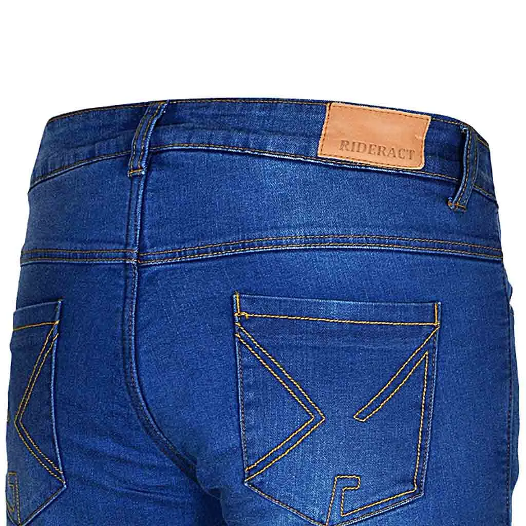 RIDERACT® Men's Motorcycle Jeans Reinforced with Aramid Fiber Riding Jeans Blue