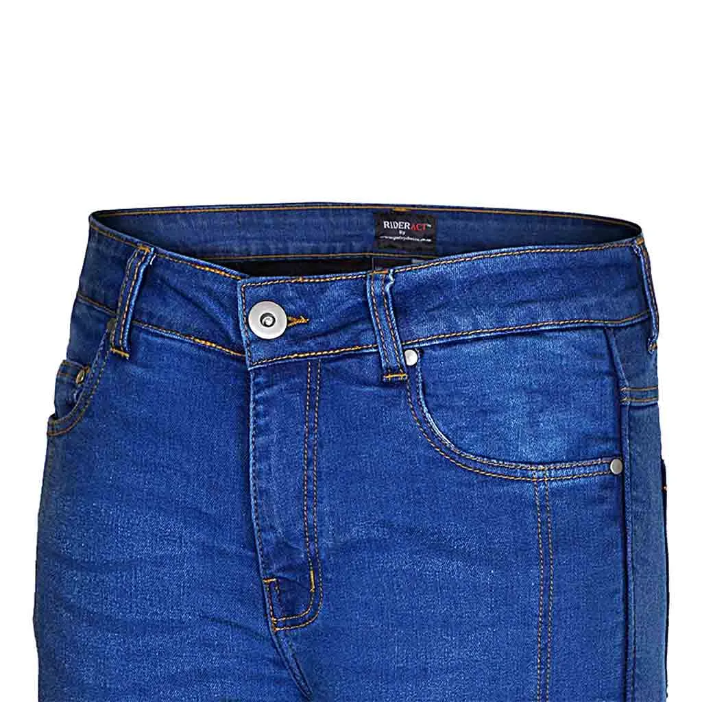 RIDERACT® Men's Motorcycle Jeans Reinforced with Aramid Fiber Riding Jeans Blue