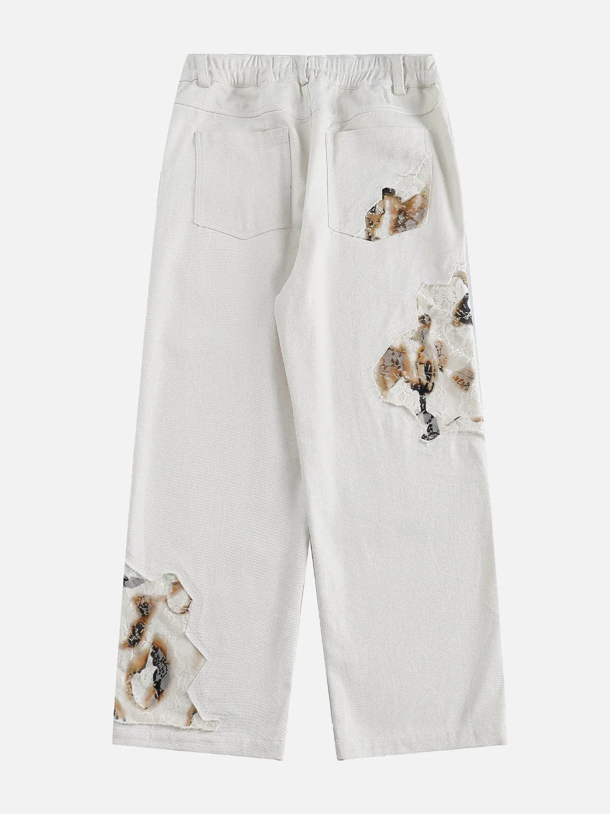Rimiro - Flame Lace Patchwork Jeans
