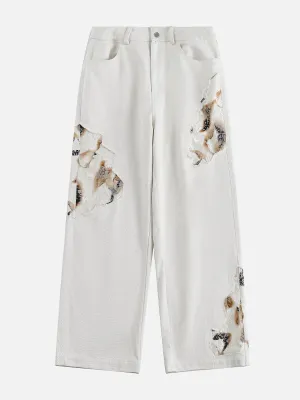 Rimiro - Flame Lace Patchwork Jeans