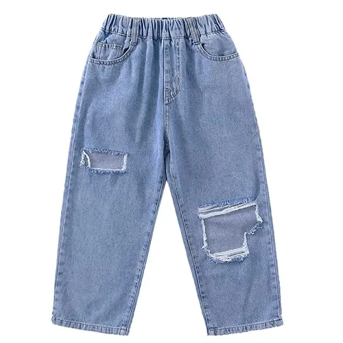 Ripped Denim Pants for Girls