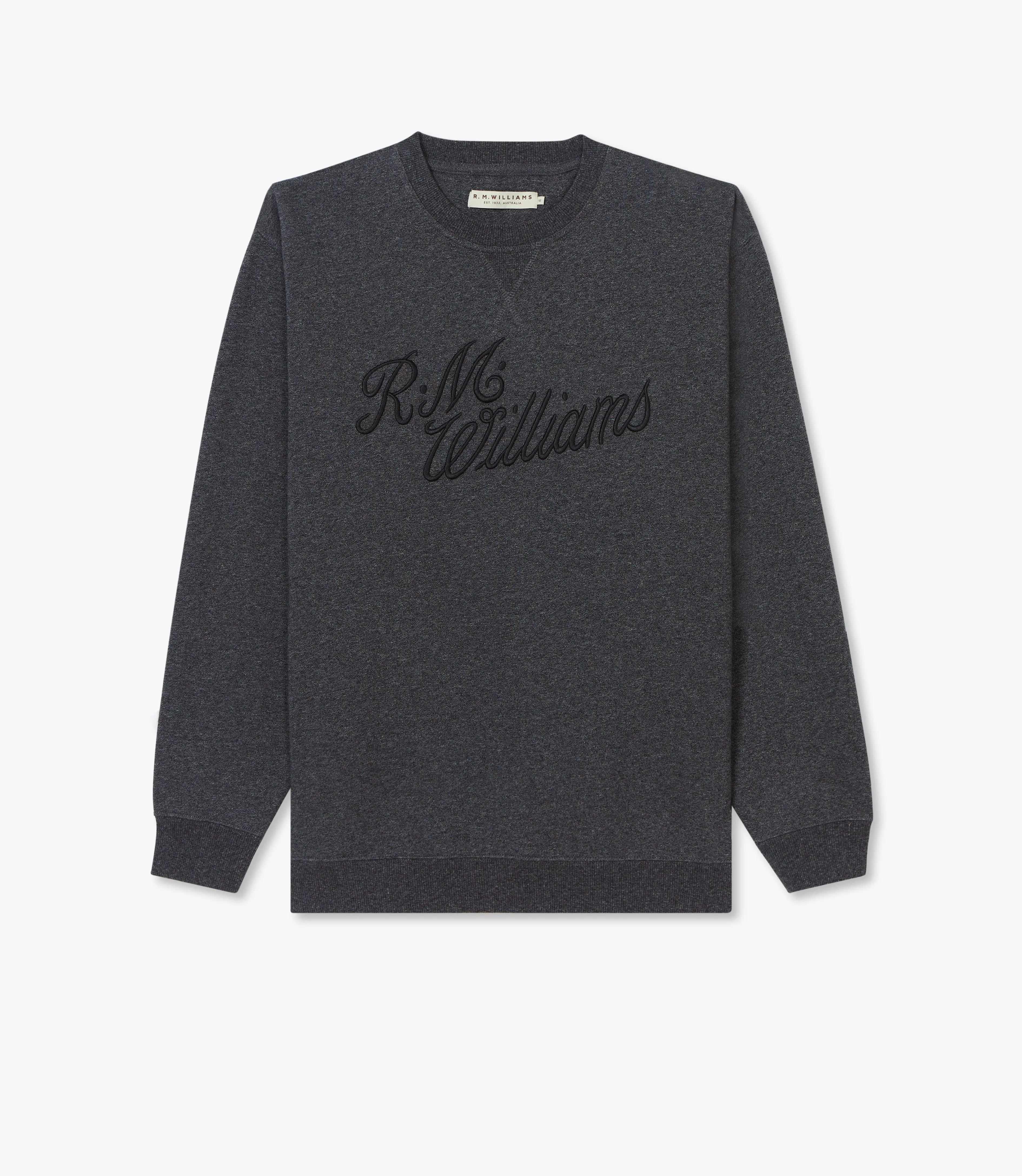 R.M. Williams Script Crew Neck - Charcoal