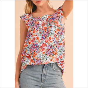 Rose Red Boho Floral: Needful Things' Sleeveless Shirt  🔥 Adventure Awaits!