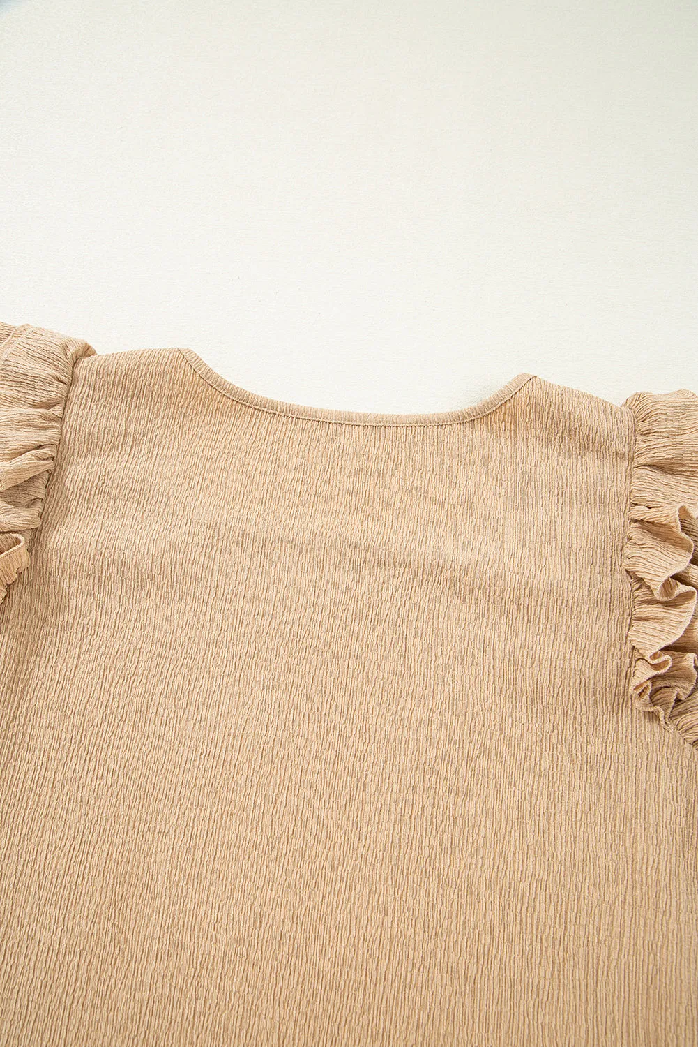 Ruffles And Grace Square Neck Textured Top