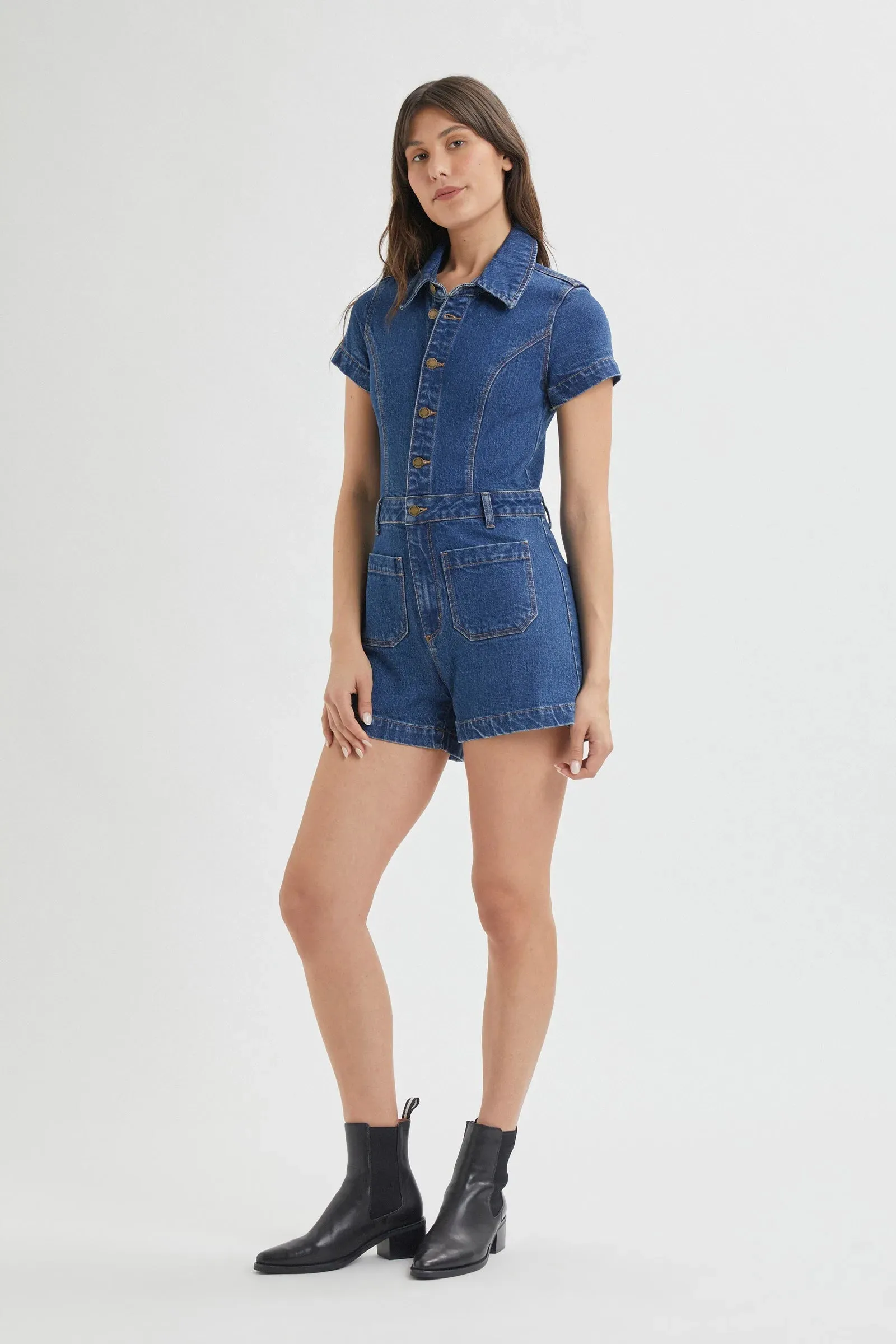 Sailor Romper in Eco Ruby