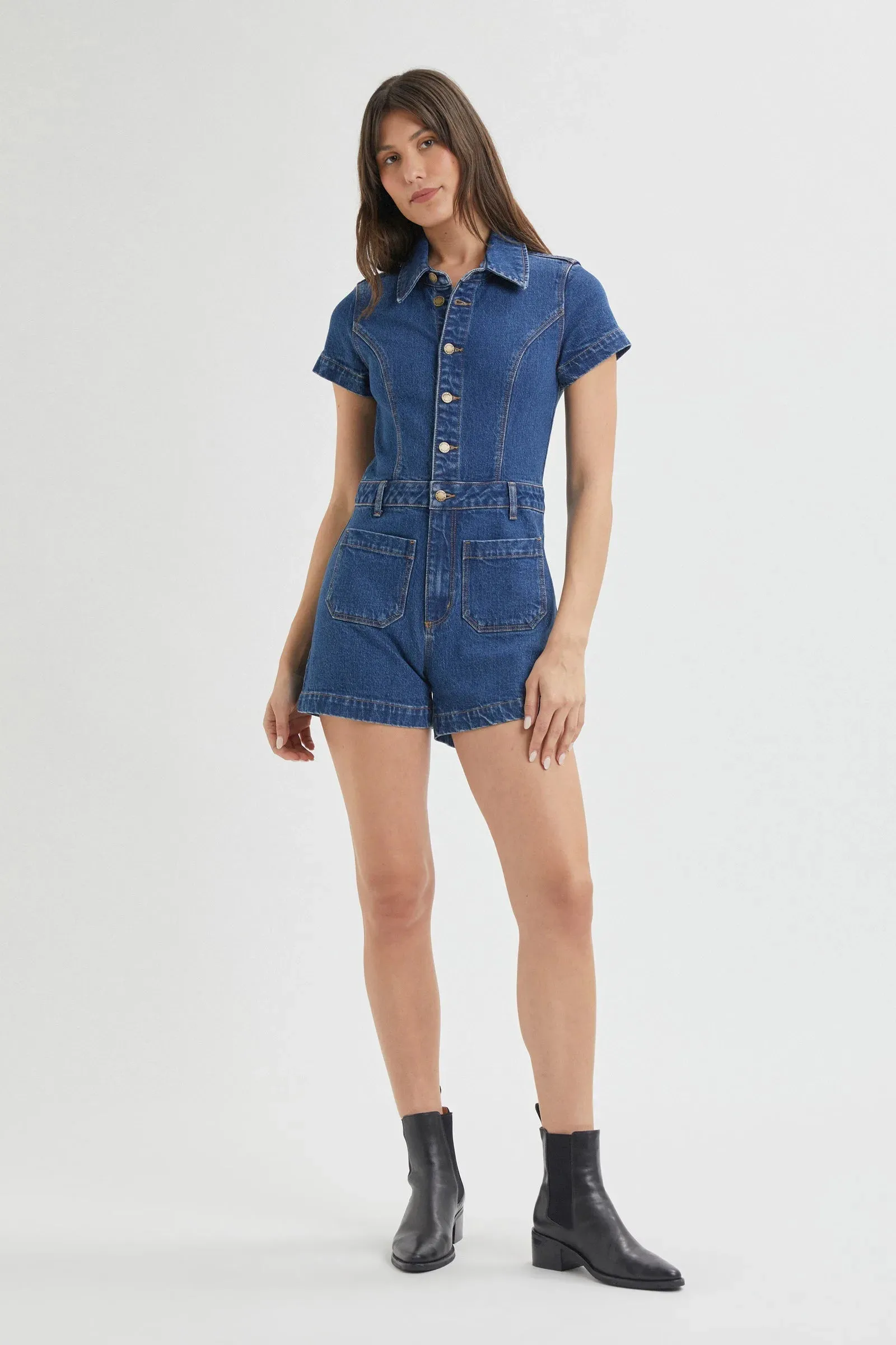 Sailor Romper in Eco Ruby