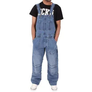 Salopette cargo multi-poches en denim ample